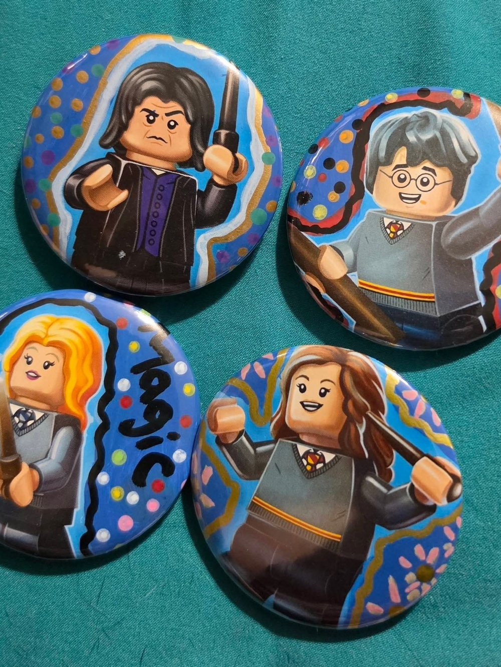 LEGO-Inspired Kids Magic Character Badge Set - Blue